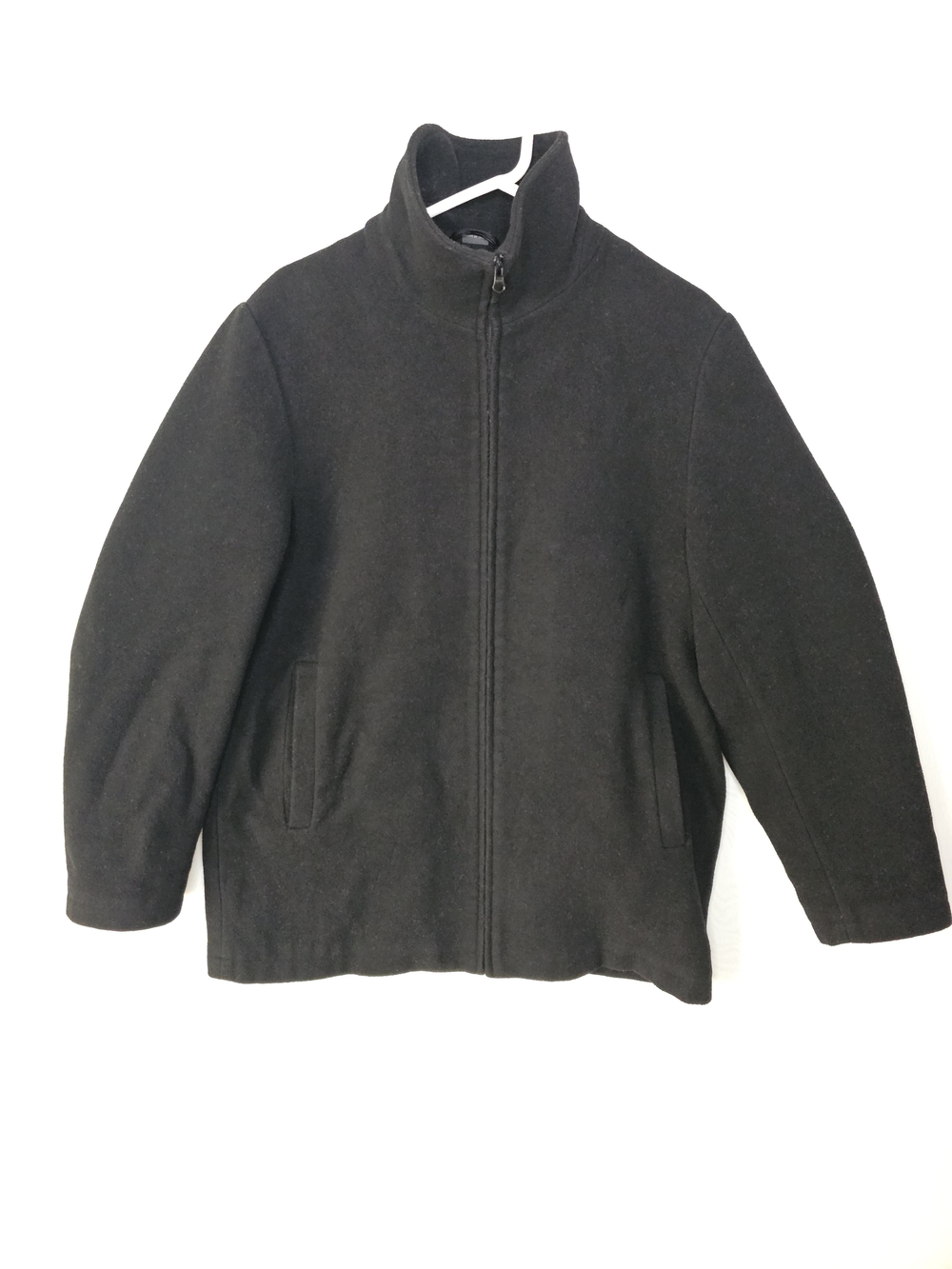 St. John's Bay Men’s Wool Blend Quilted Lined Zip Jacket - Black Medium